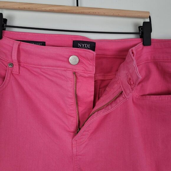 NYDJ Marilyn Straight Ankle Jeans Stretch Pink Peony Size 18W - Picture 10 of 15